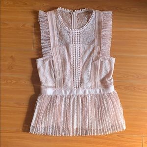 Heart loom Pink Lace Blouse Small